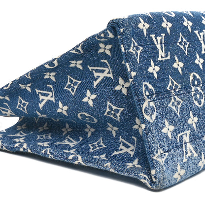 Louis Vuitton Monogram Jacquard Denim Onthego MM Bleu 8 of 9