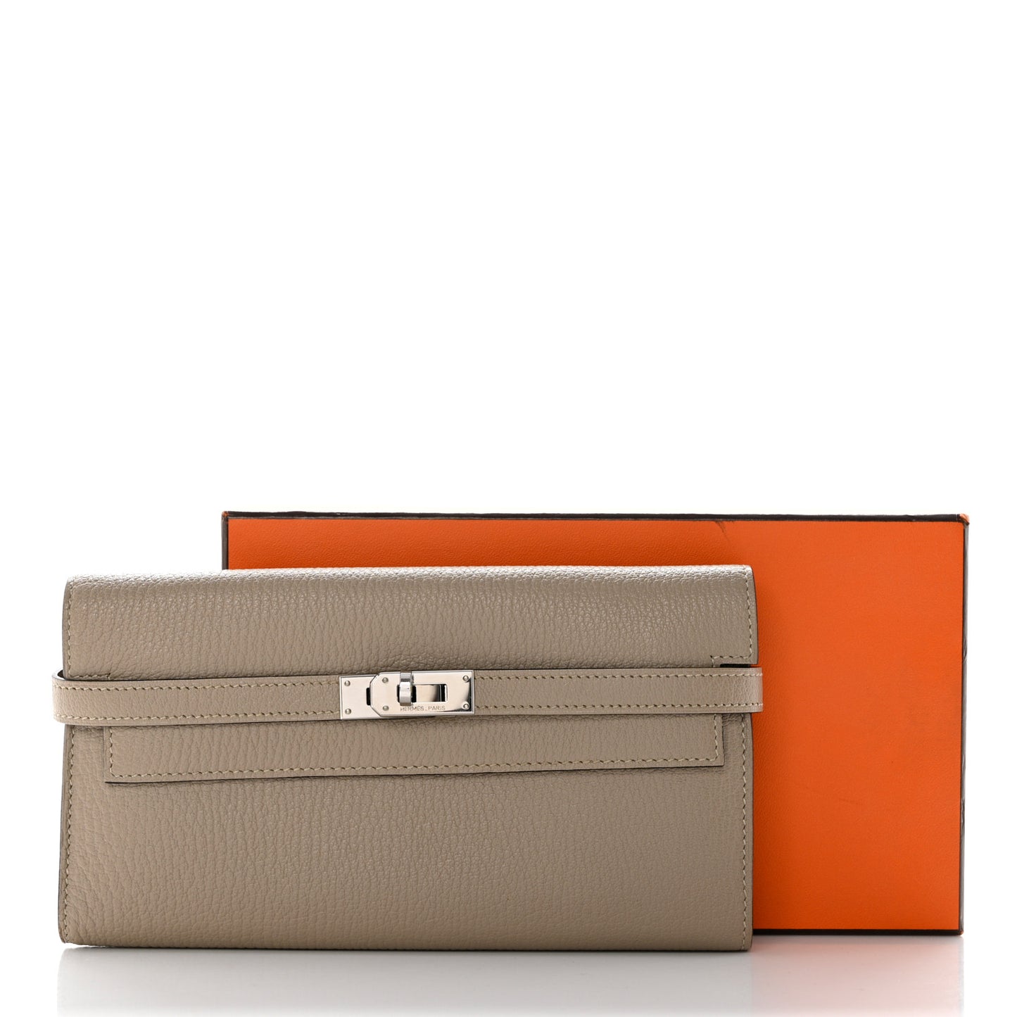 Chevre Mysore Kelly Longue Wallet Gris Tourterelle