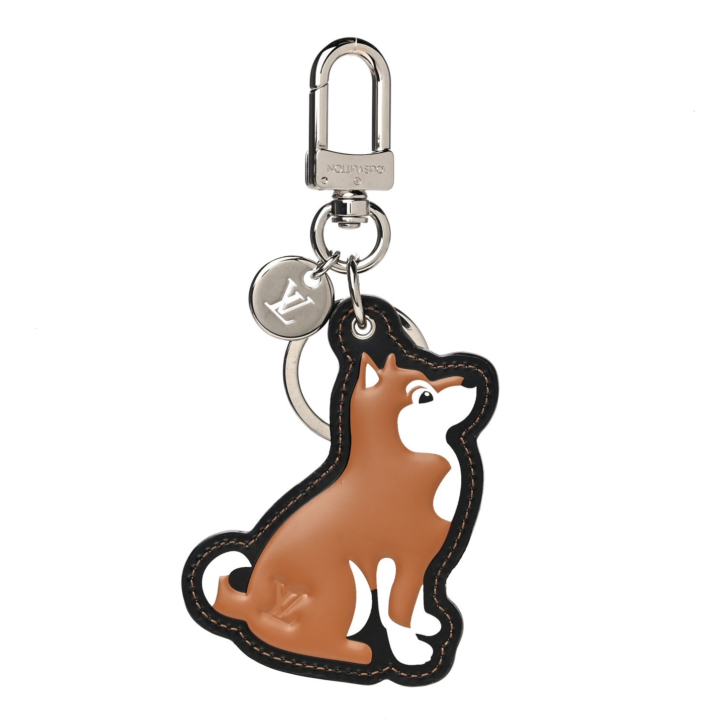 Calfskin Dog Bag Charm Key Holder