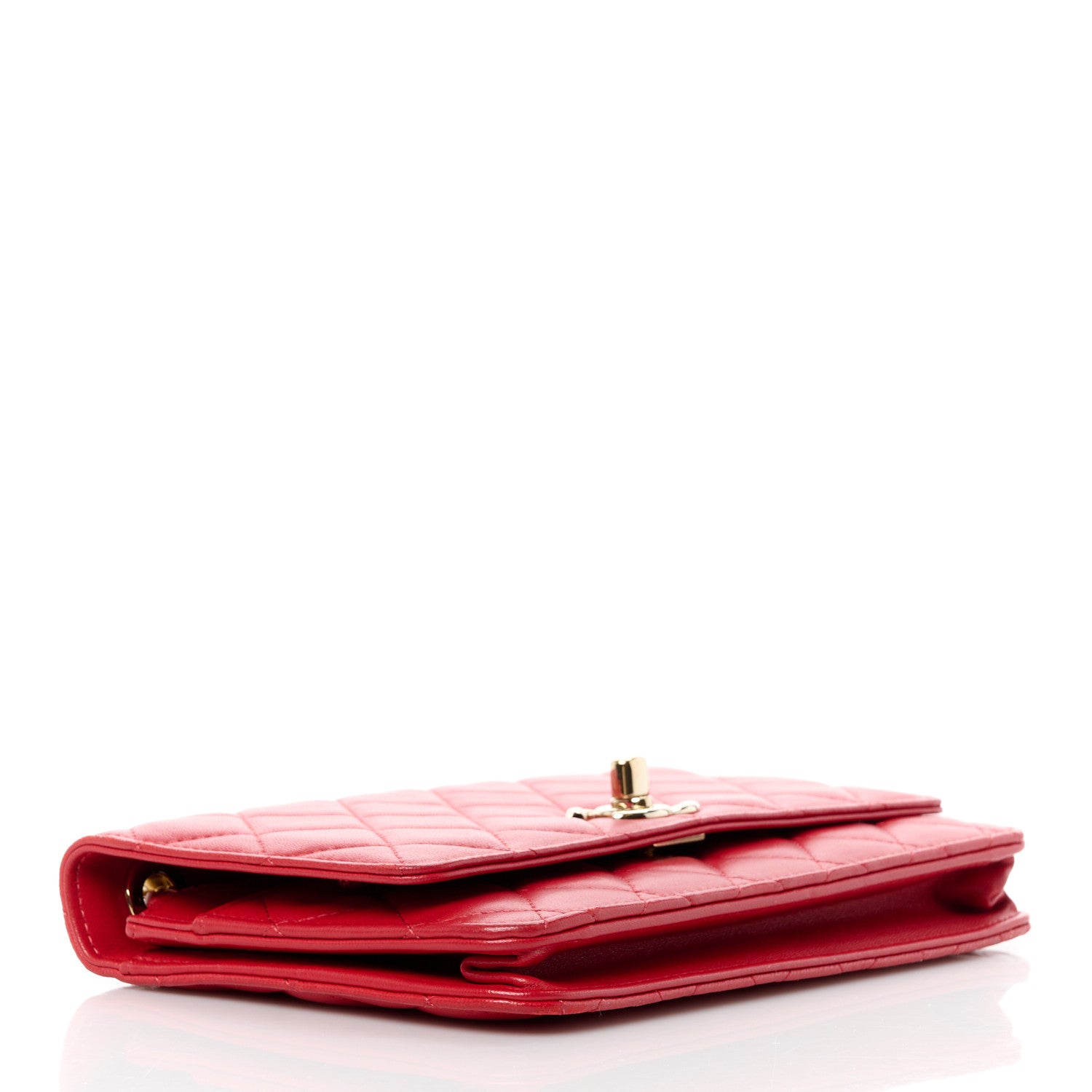Chanel Lambskin Quilted Trendy CC Wallet On Chain WOC Red 4 of 14