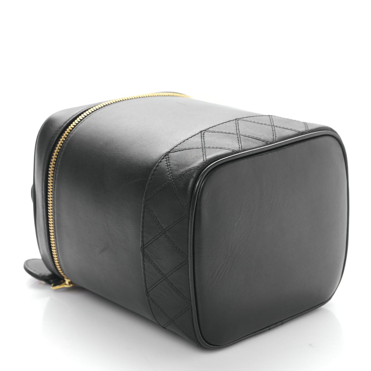 Lambskin Vanity Cosmetic Case Black