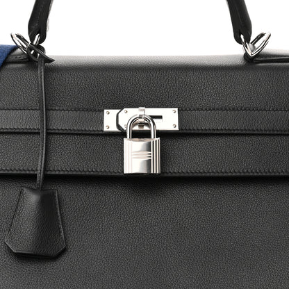 Hermes Taurillon Novillo Voyage Kelly 50 Black 7 of 9
