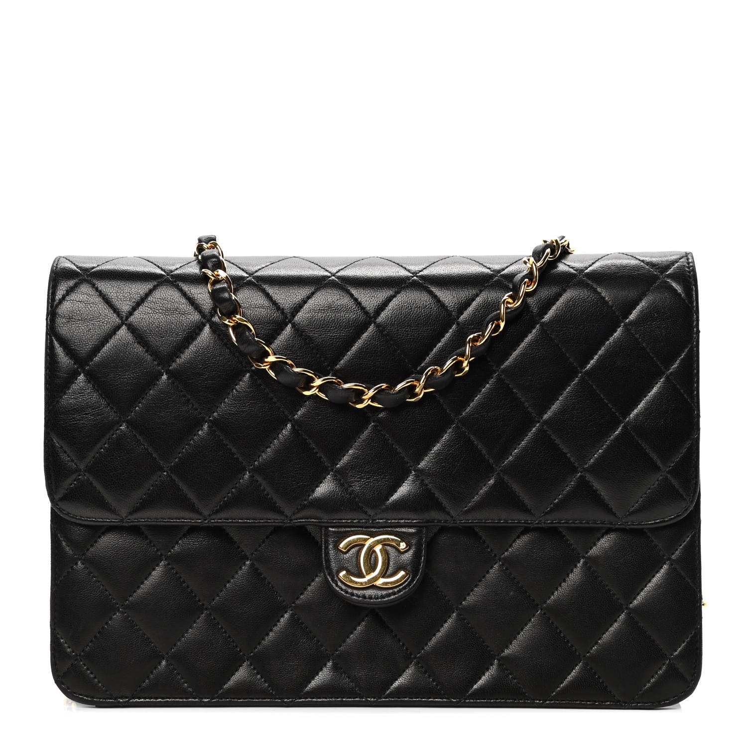 Chanel Lambskin Quilted Medium Single Flap Black 1 of 6