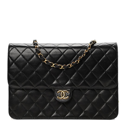 Chanel Lambskin Quilted Medium Single Flap Black 1 of 6