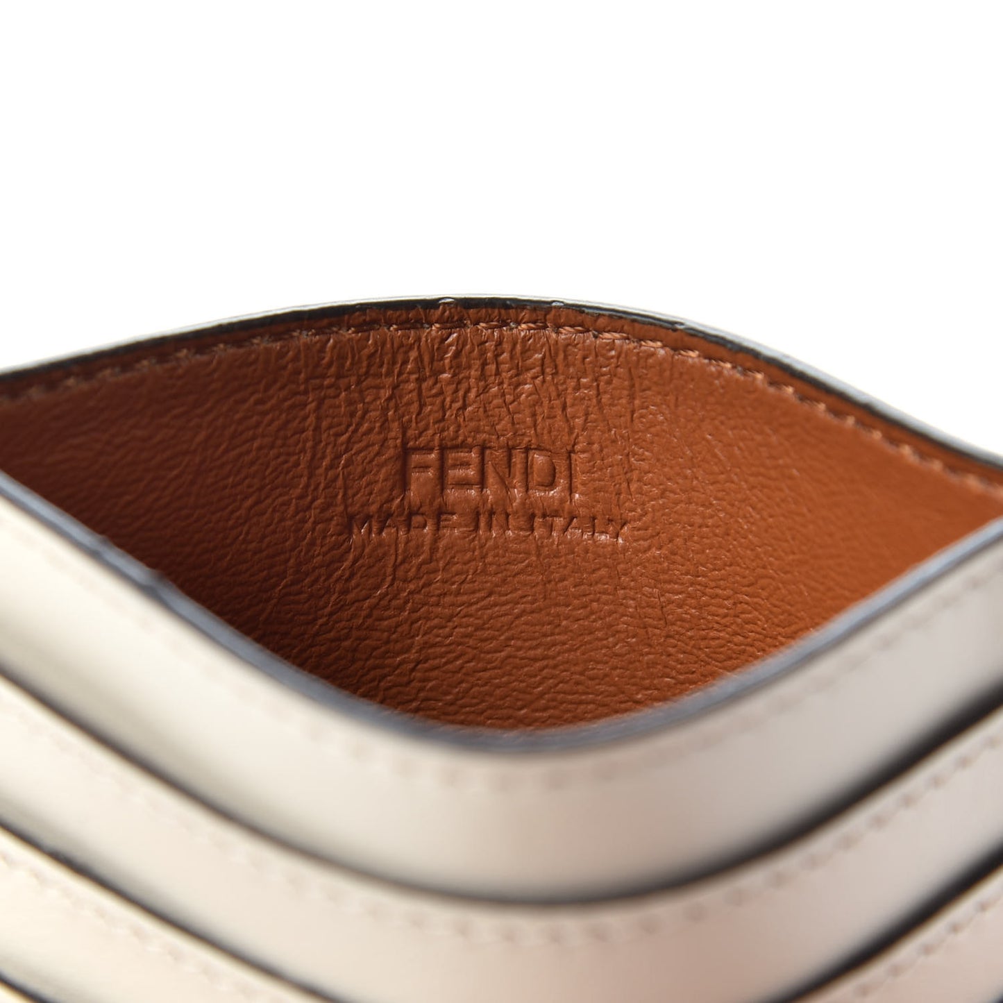 Vitello Soft Bi-Color FF 1974 Embossed Card Holder Camelia Saddler