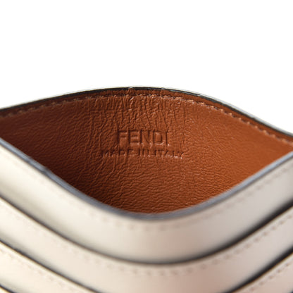 Fendi Vitello Soft Bi-Color FF 1974 Embossed Card Holder Camelia Saddler 5 of 6