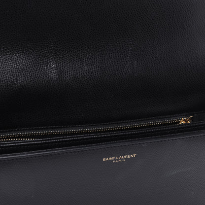 Saint Laurent Textured Calfskin Medium Classic Monogram Universite Bag Black 11 of 24