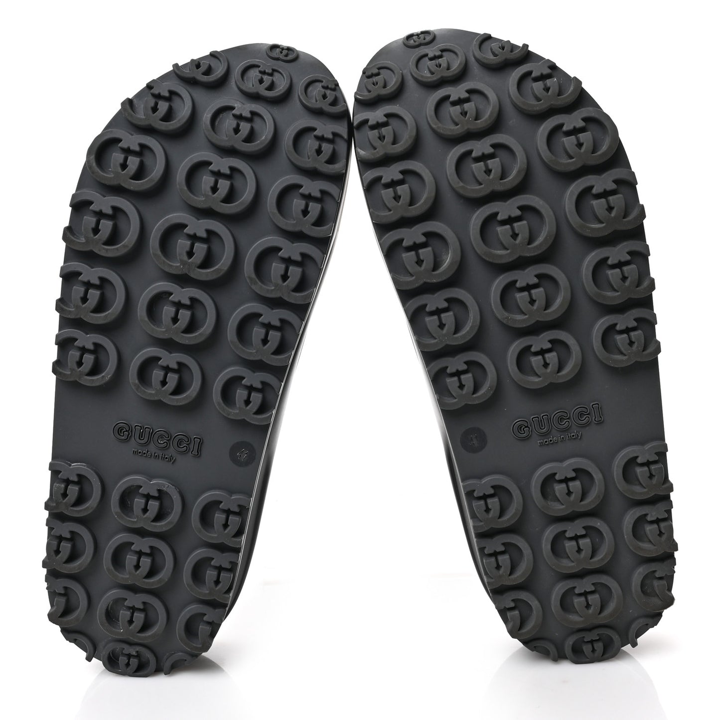 Soft Rubber Womens Interlocking G Platform 42mm Slide Sandals 41 Black