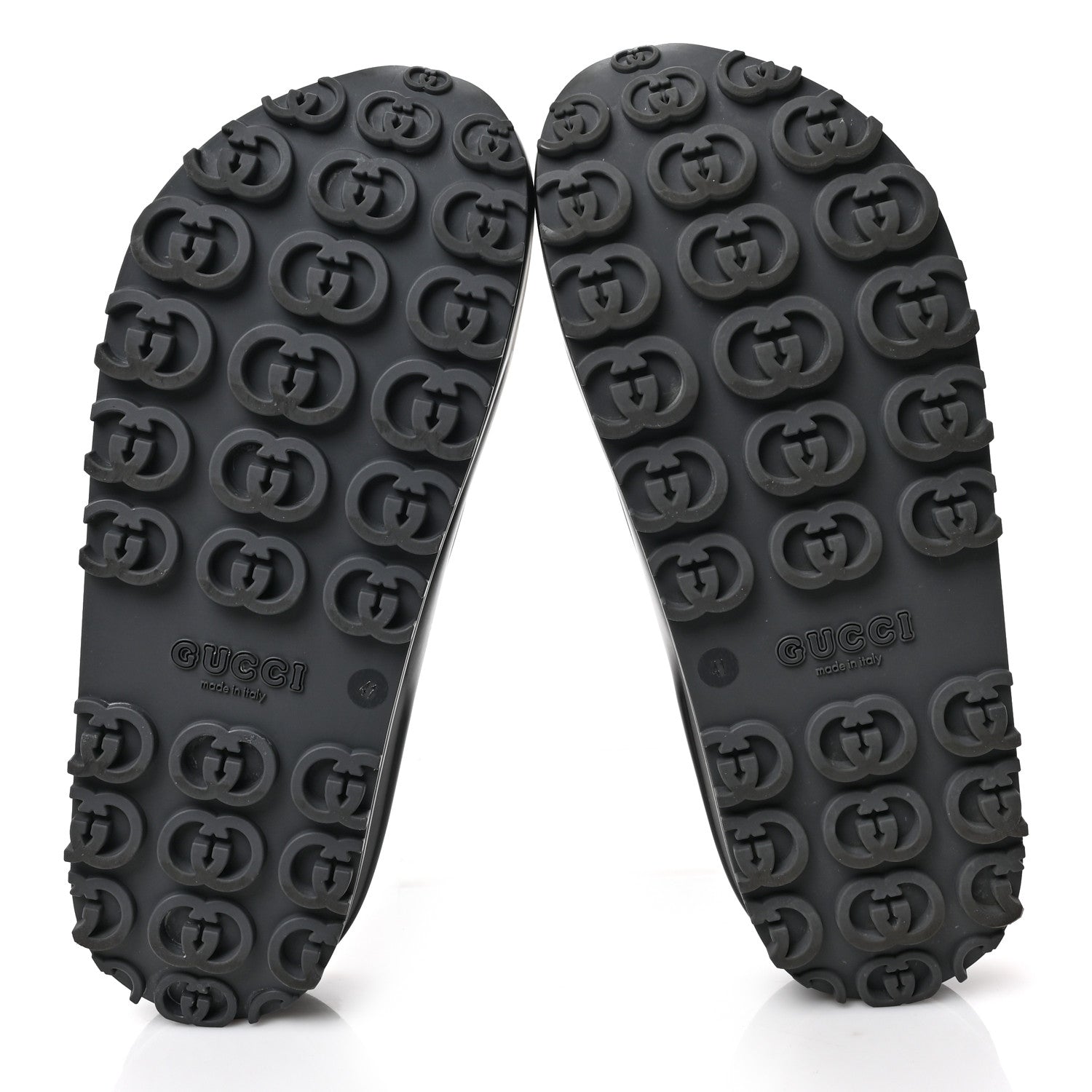 Gucci Soft Rubber Womens Interlocking G Platform 42mm Slide Sandals 41 Black 5 of 7