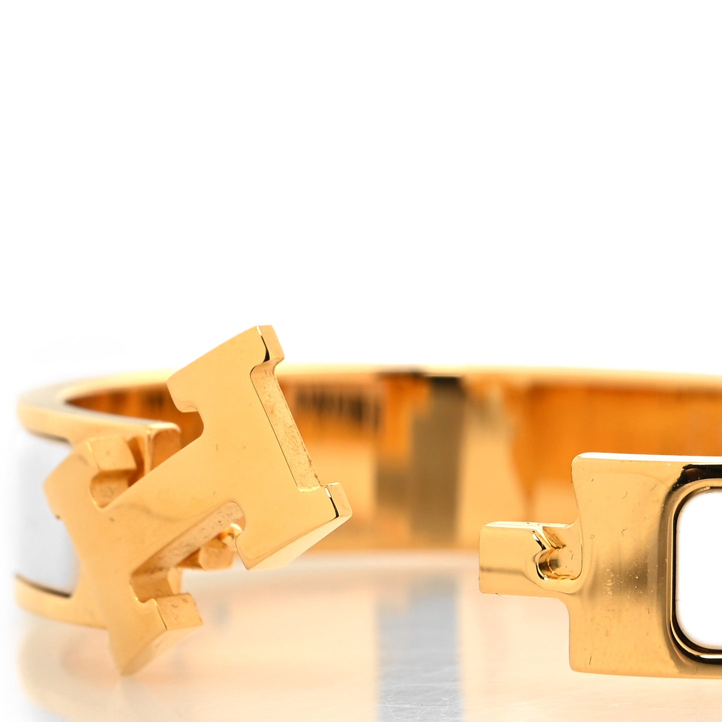 Enamel Narrow Clic Clac H Bracelet PM White