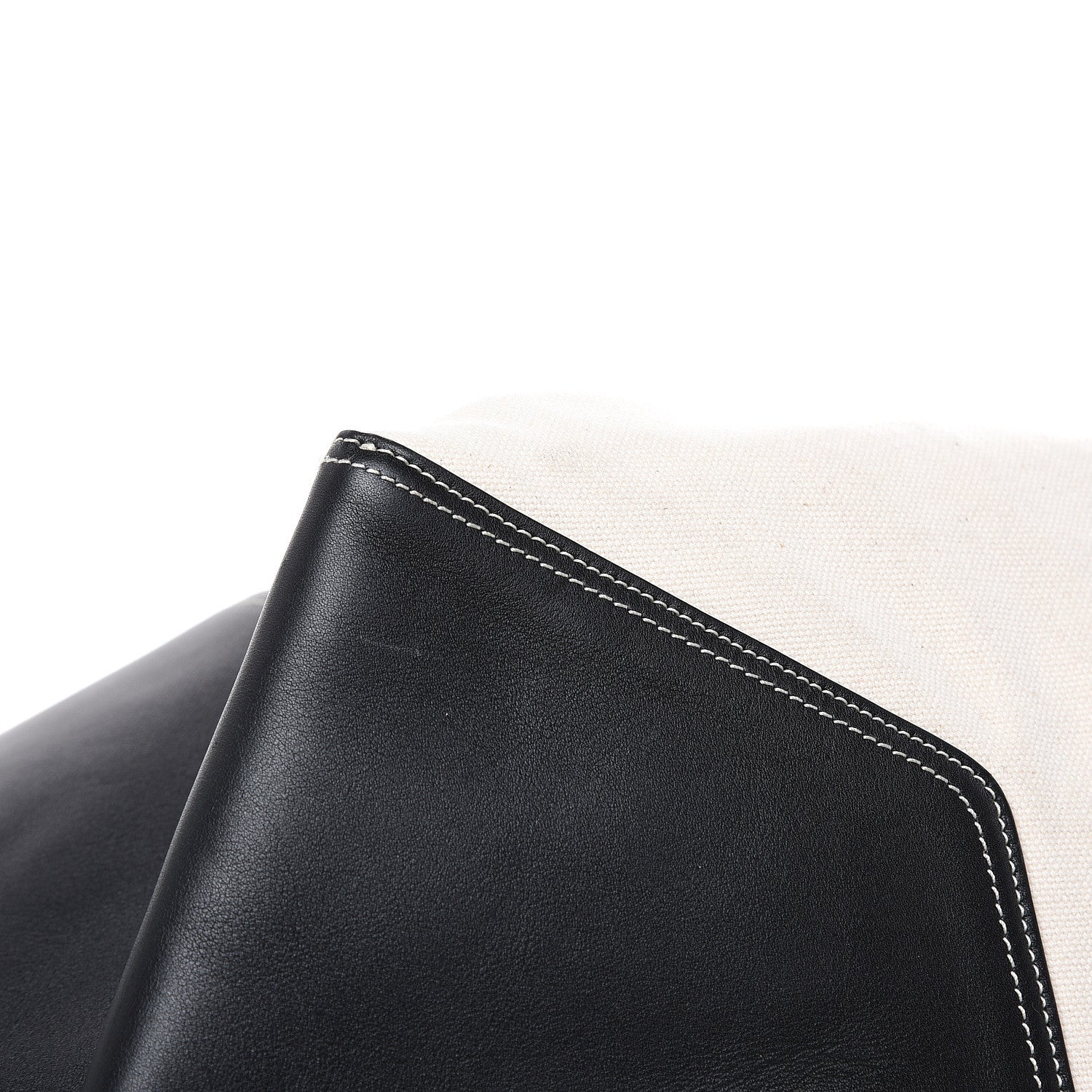 Celine Canvas Smooth Calfskin Frame Tote Black White 8 of 15