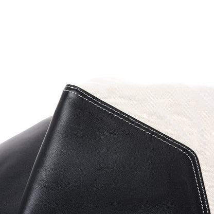 Celine Canvas Smooth Calfskin Frame Tote Black White 8 of 15
