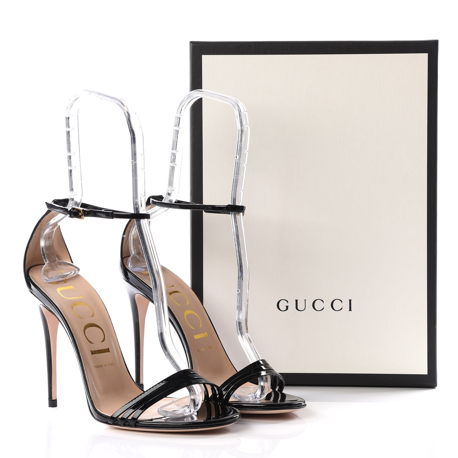 Gucci Patent Crystal Sandals 39.5 Black 8 of 8