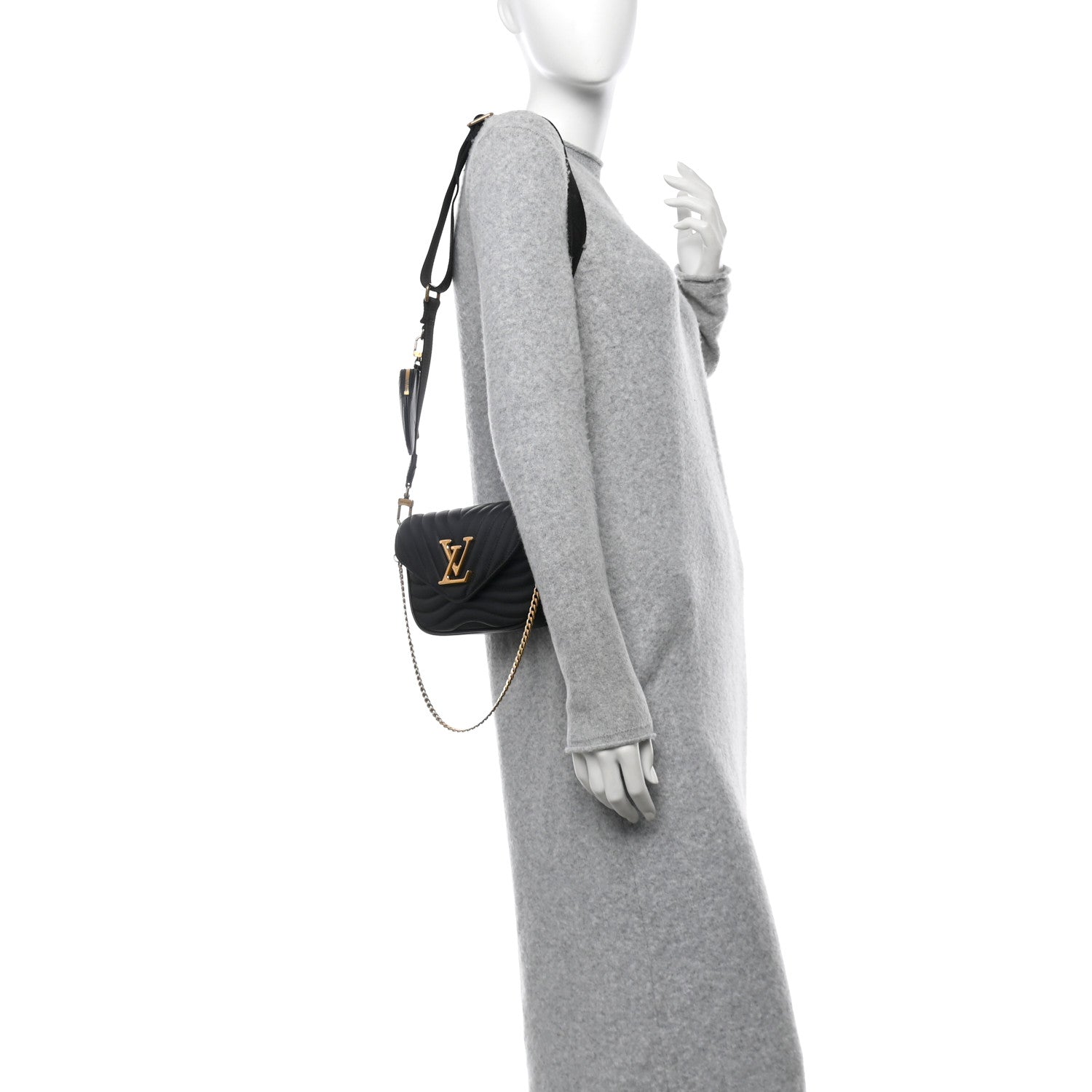 Louis Vuitton Calfskin New Wave Multi Pochette Black 2 of 11