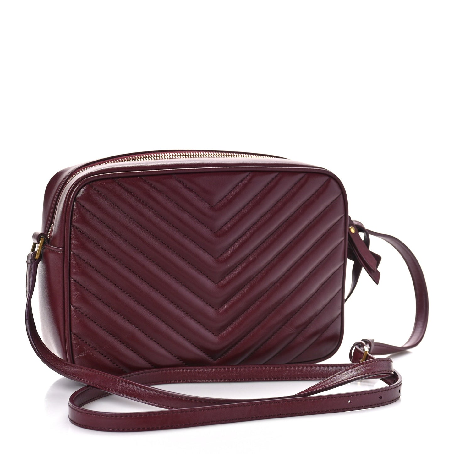 Calfskin Matelasse Monogram Lou Camera Bag Dark Legion Red