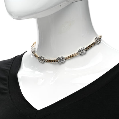 Chanel Crystal Chain CC Necklace Gold Silver 2 of 6