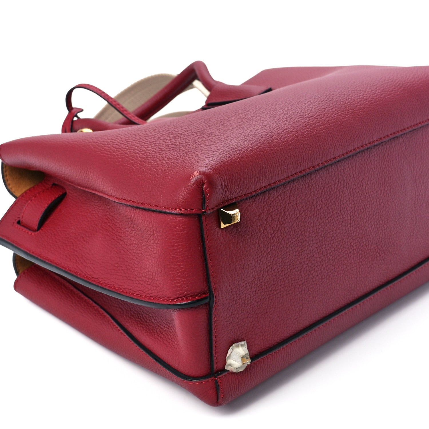 MCM Grained Calfskin Medium Milla Tote Ruby Red 12 of 13