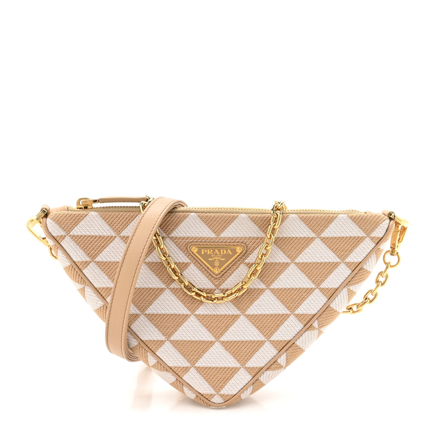 Jacquard Triangolo Symbole Embroidered Mini Triangle Bag Corda Talco