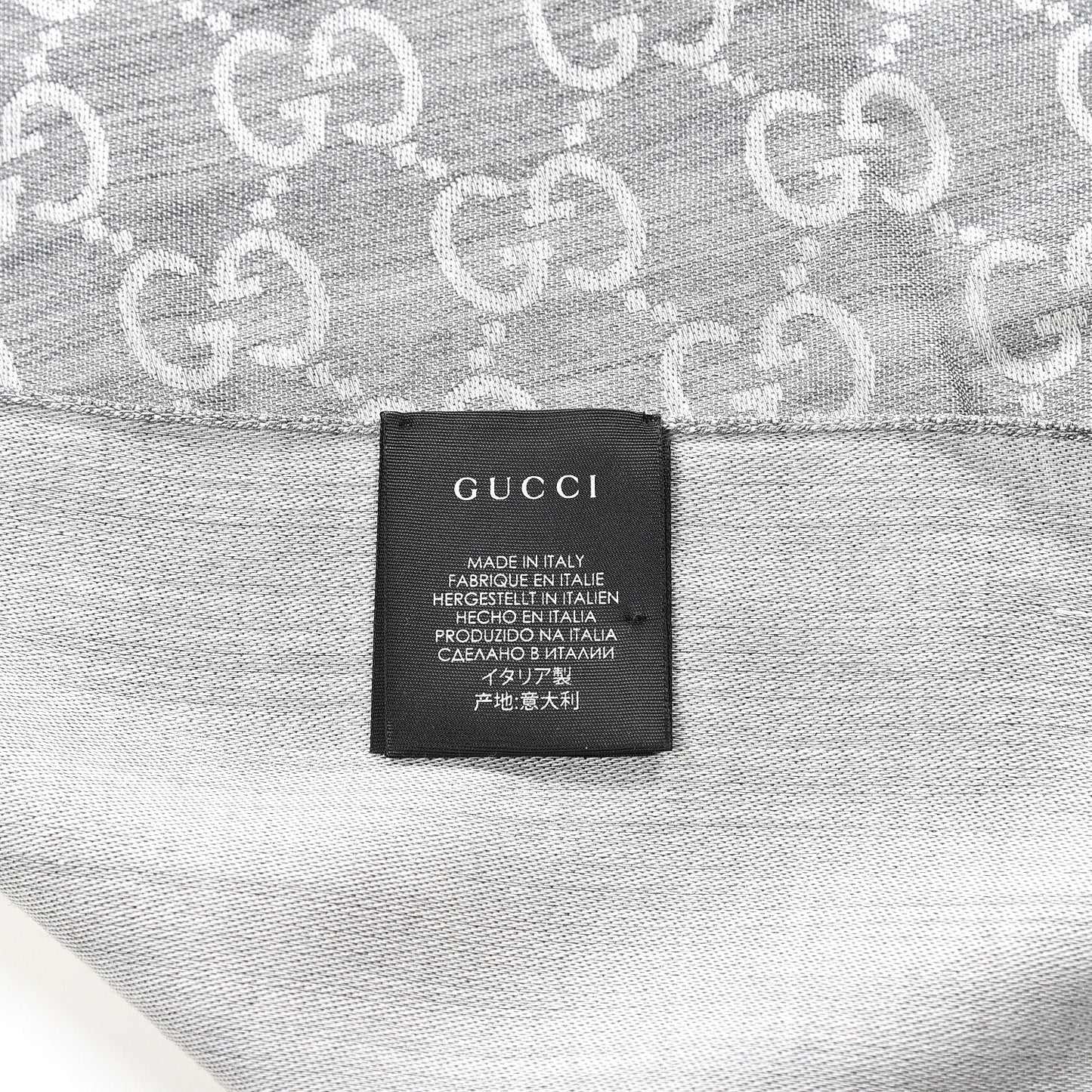 Wool Silk GG Monogram GGNat Scarf Lead