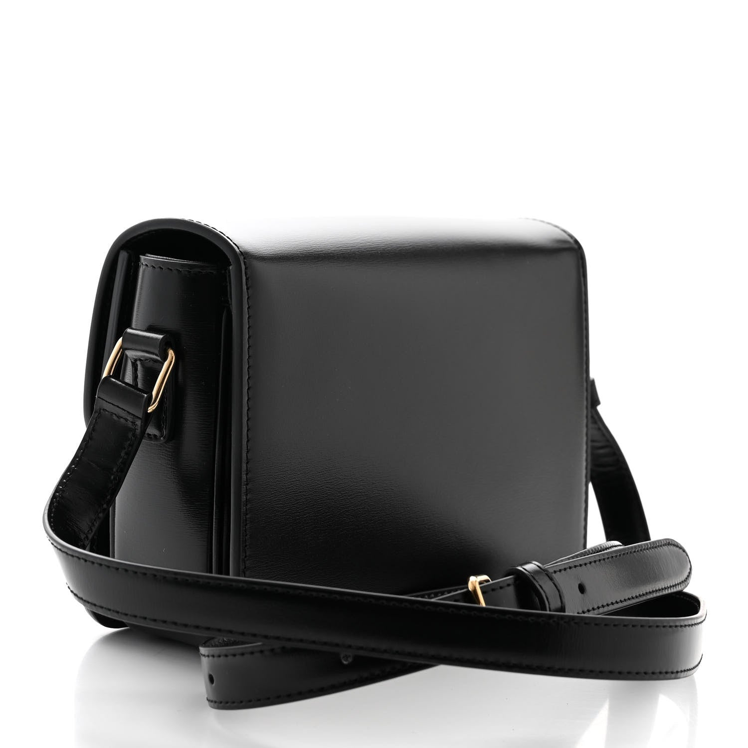 Celine Shiny Calfskin Teen Triomphe Black 3 of 10