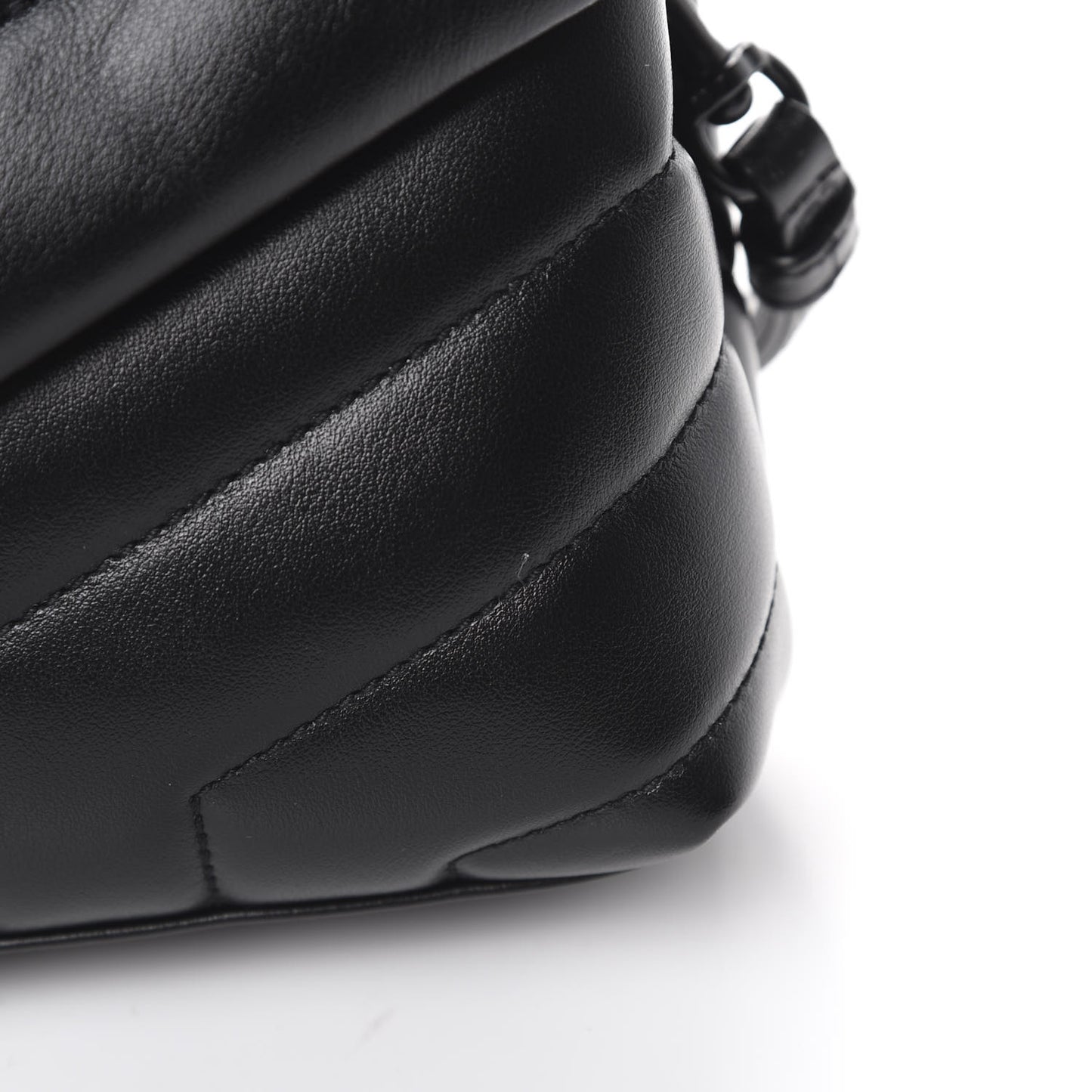Calfskin Y Quilted Monogram Toy Loulou Crossbody Bag Black