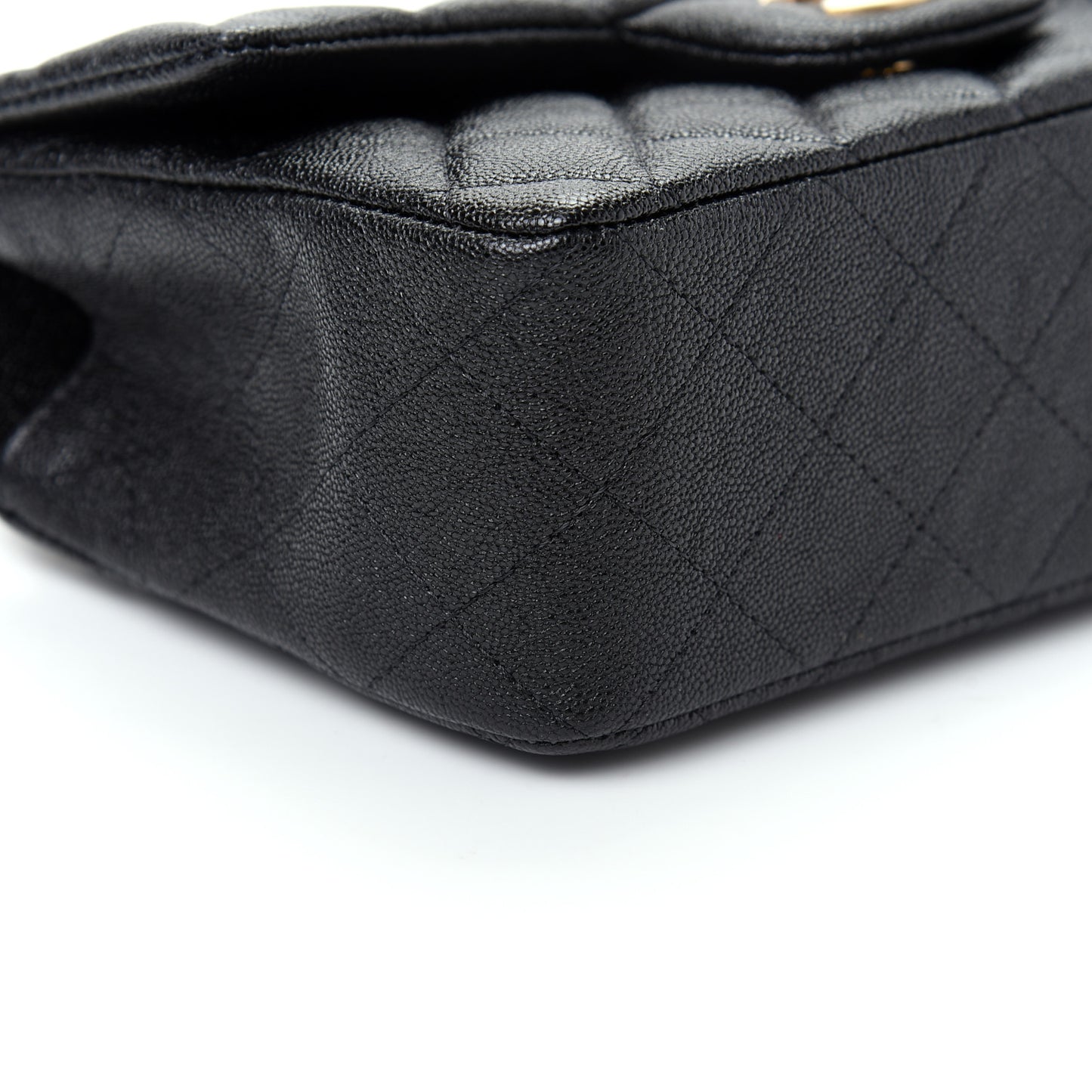 Caviar Quilted Mini Top Handle Rectangular Flap Black