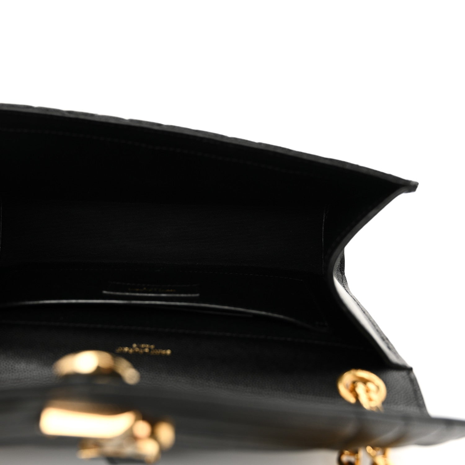 Saint Laurent Grain De Poudre Textured Mixed Matelasse Triquilt Medium Monogram Satchel Black 5 of 10