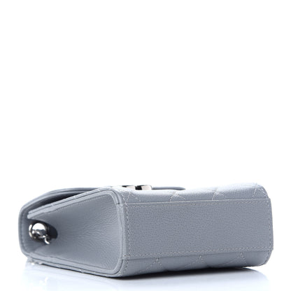 Chanel Grained Calfskin Quilted CC Box Clutch With Chain Grey 4 of 10