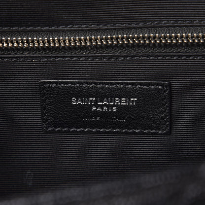 Saint Laurent Grain De Poudre Textured Mixed Matelasse Large Triquilt Monogram Satchel Black 7 of 8