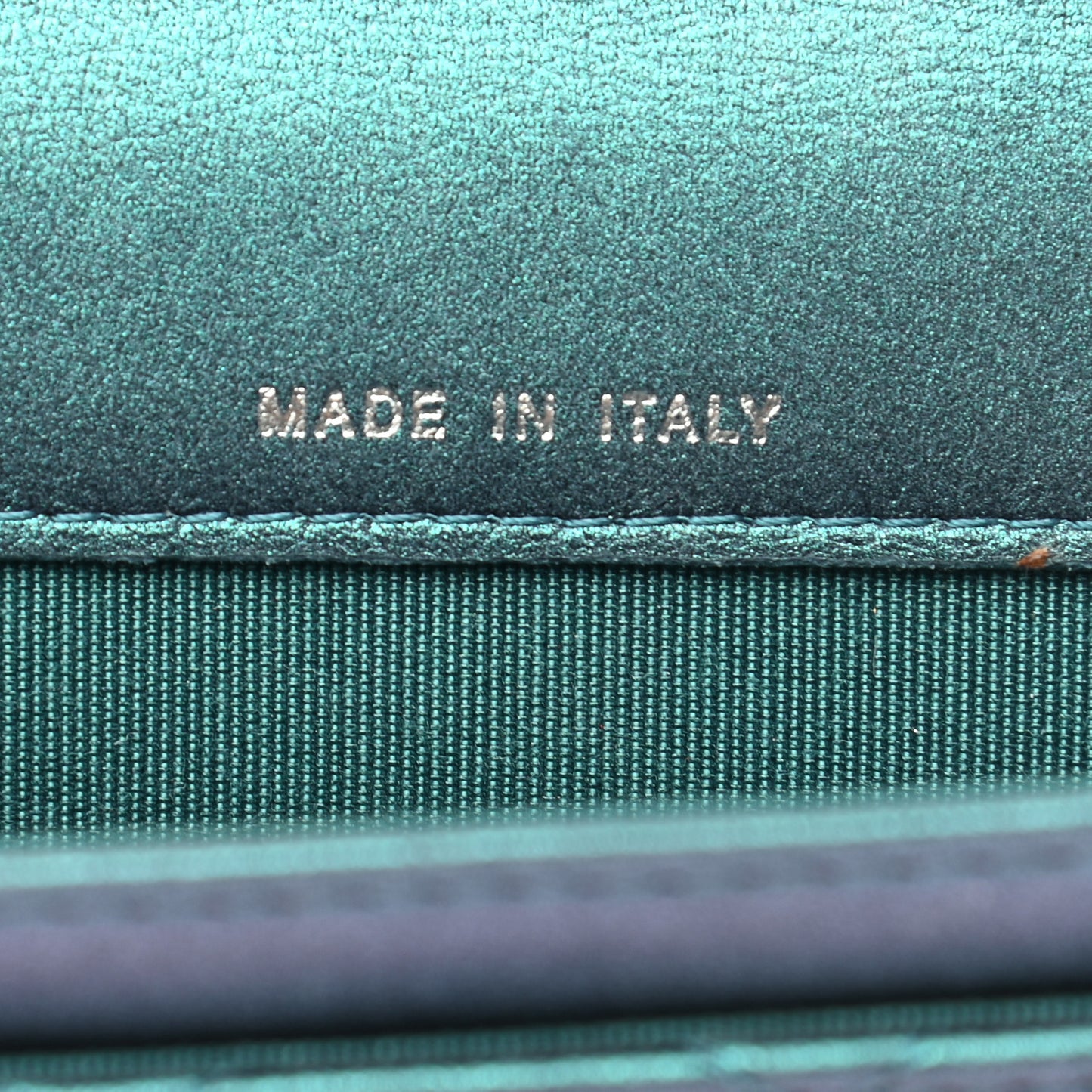 Iridescent Lambskin Quilted Flap Card Holder Turquoise
