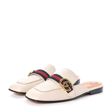 Gucci Calfskin Web Womens Peyton GG Slippers 38.5 Mystic White 3 of 9