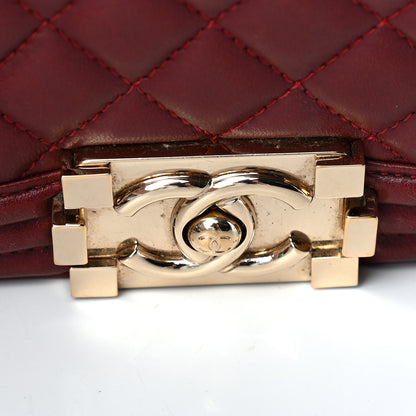 Chanel Lambskin Quilted Medium Boy Flap Burgundy 15 of 15