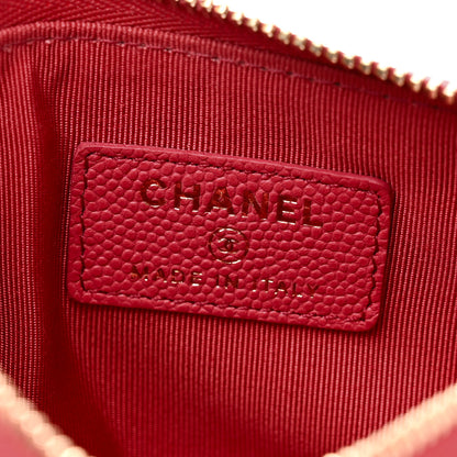 Chanel Caviar Quilted Small Cosmetic Case Dark Pink 6 of 8