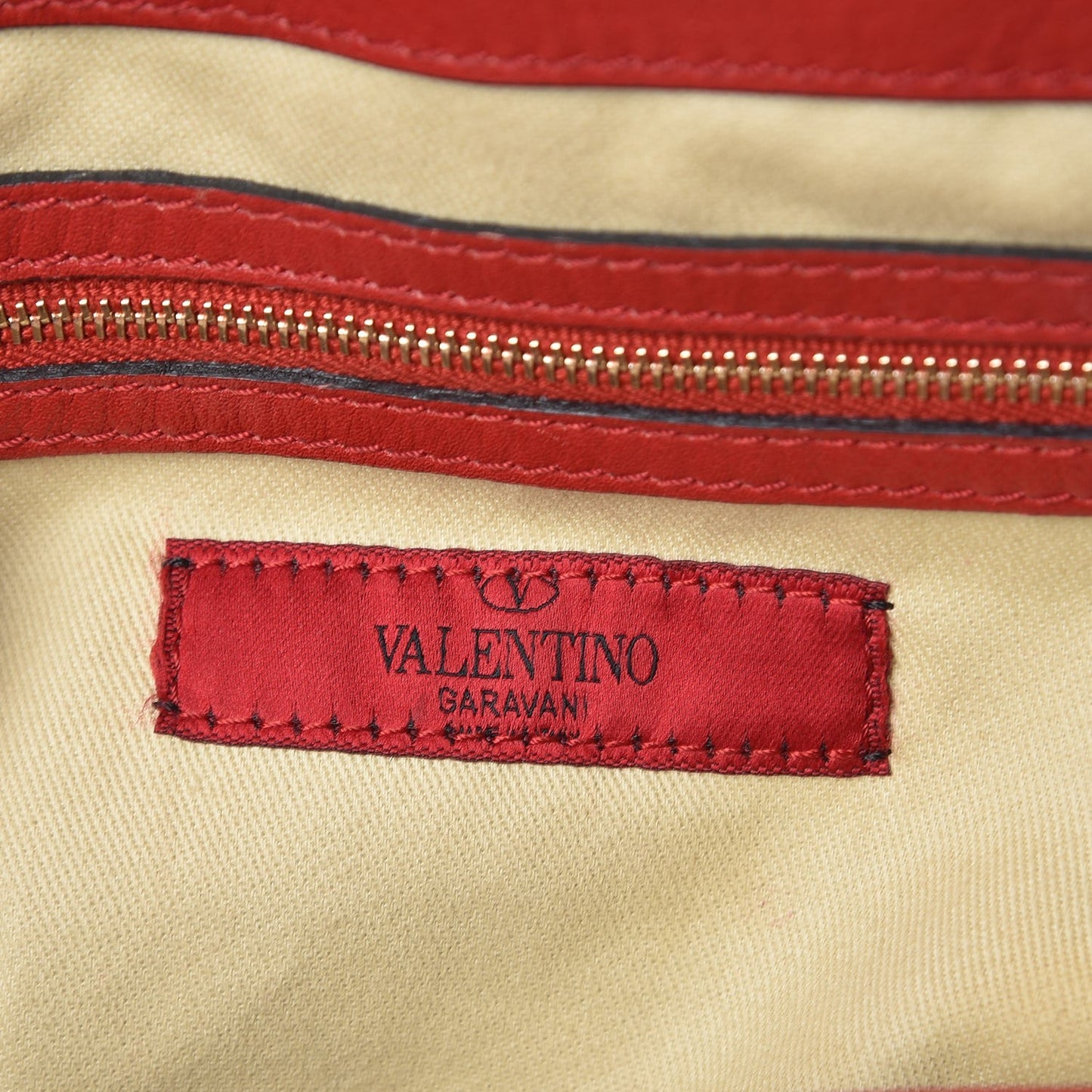 Calfskin Rockstud Top Handle Satchel Rosso Valentino