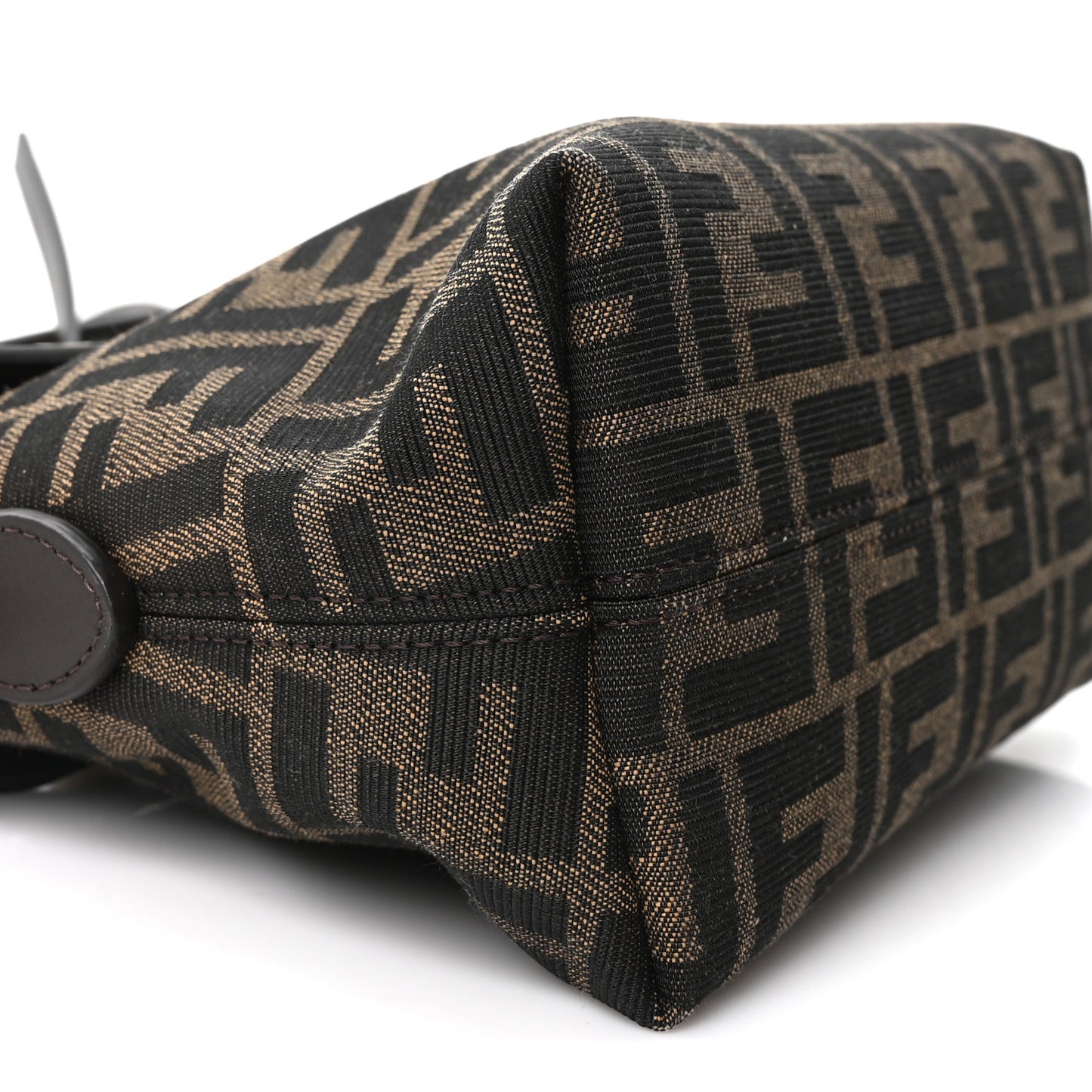 Vitello Grace Jacquard FF Mini By The Way Boston Bag Tobacco Moro Ebano