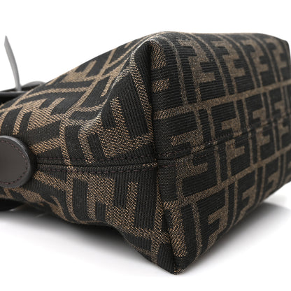 Fendi Vitello Grace Jacquard FF Mini By The Way Boston Bag Tobacco Moro Ebano 9 of 10