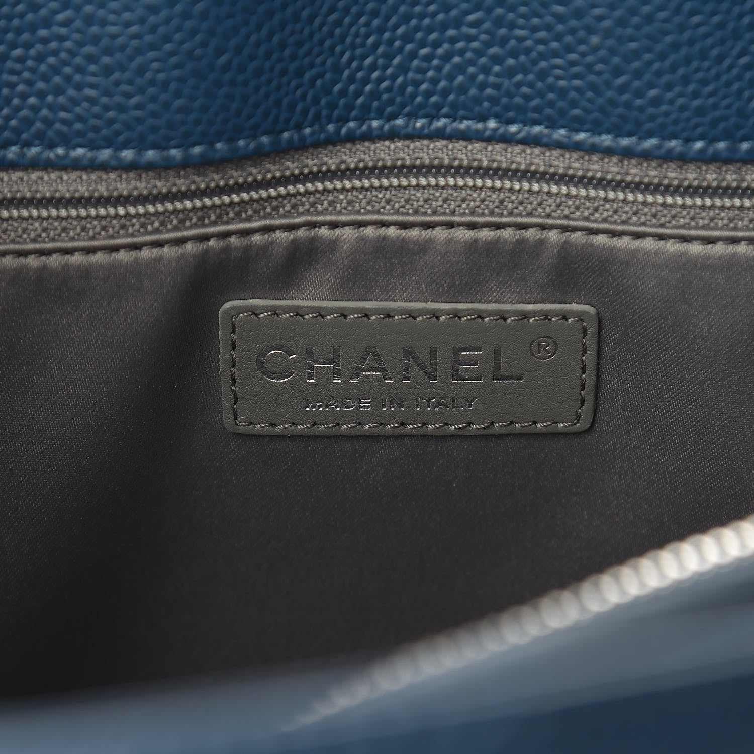 Chanel Caviar Quilted Grand Shopping Tote GST Dark Blue 6 of 11
