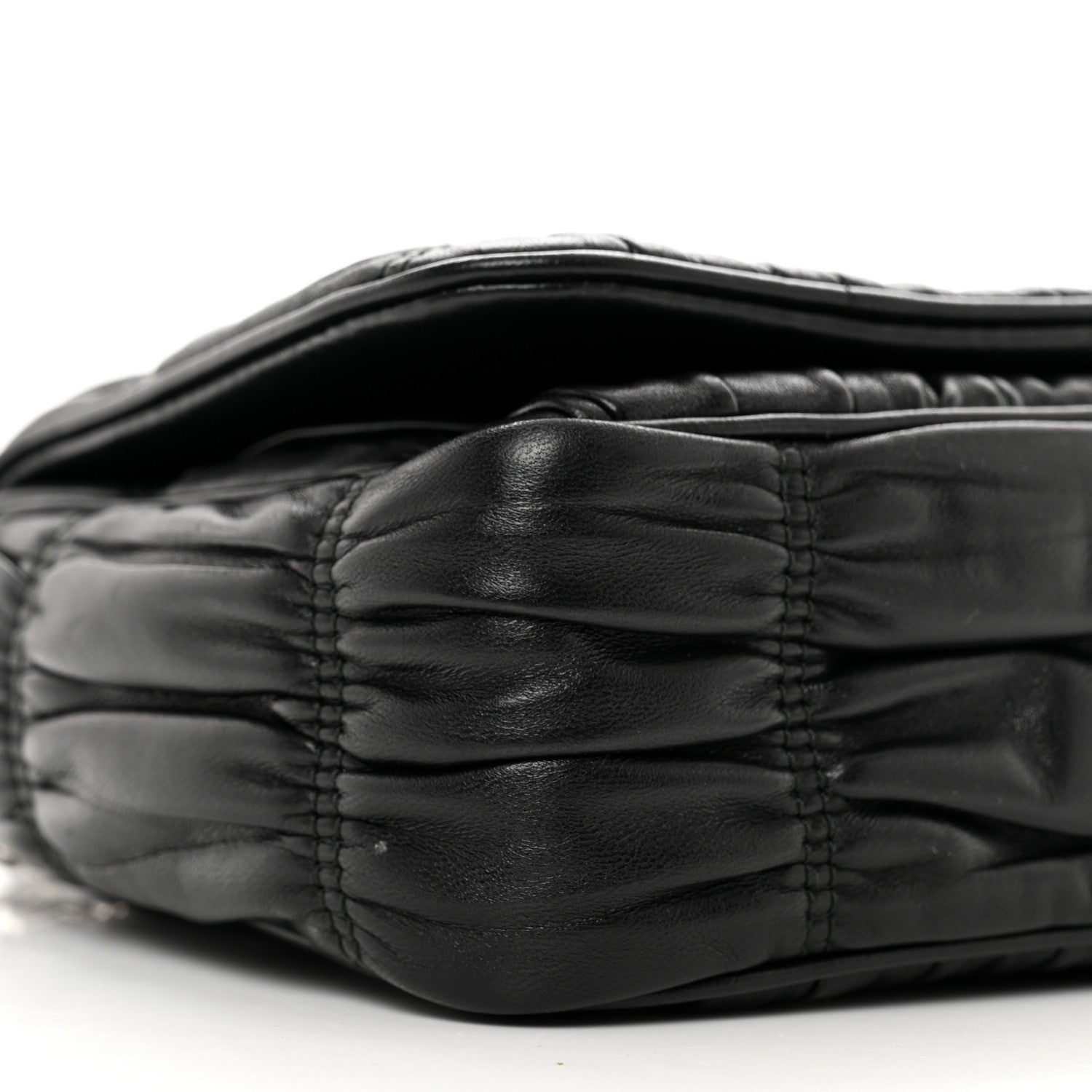 Prada Nappa Gaufre Flap Shoulder Bag Black 8 of 9