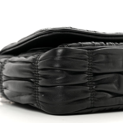 Prada Nappa Gaufre Flap Shoulder Bag Black 8 of 9