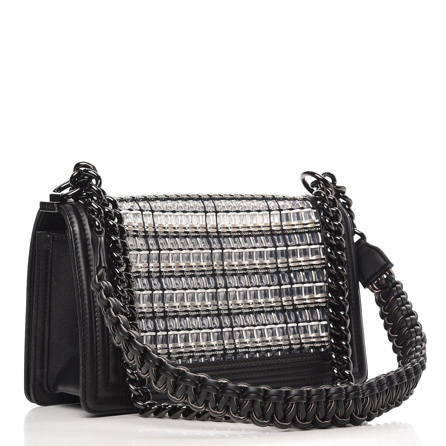 Chanel PVC Thread Woven Medium Boy Flap Black 3 of 9