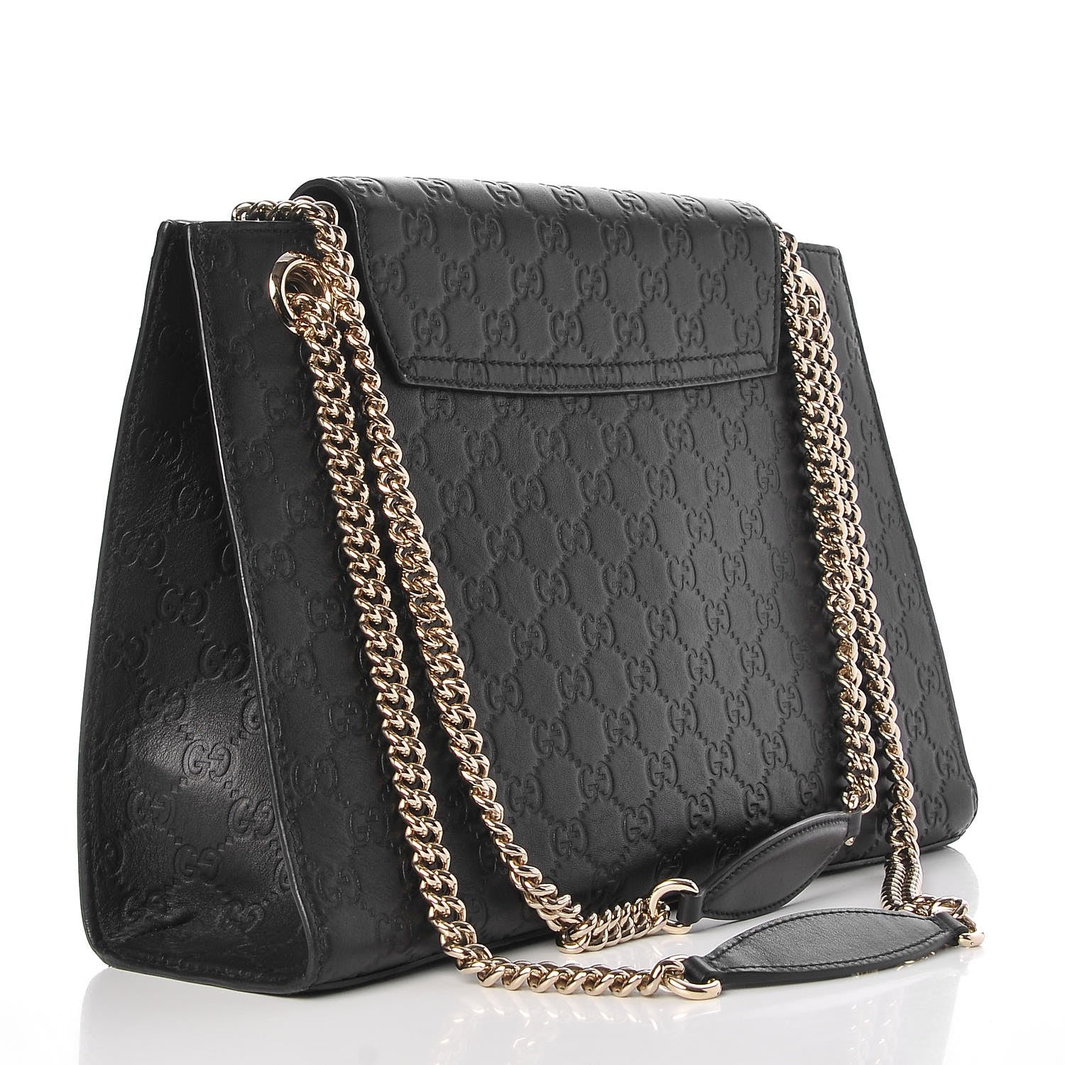 Gucci Guccissima Large Emily Chain Shoulder Bag Black 3 of 8