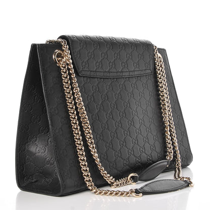 Gucci Guccissima Large Emily Chain Shoulder Bag Black 3 of 8