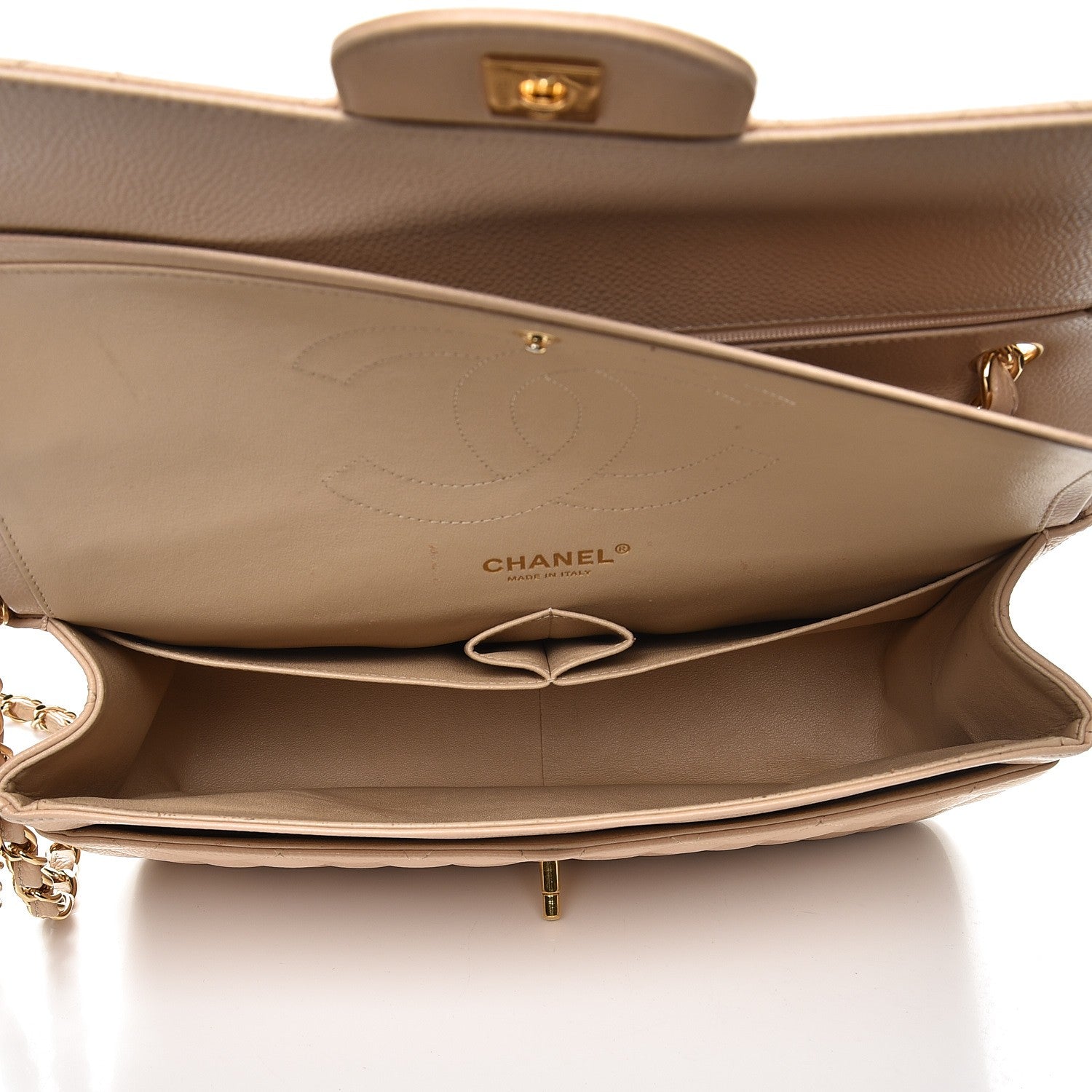 Chanel Caviar Quilted Jumbo Double Flap Beige Clair 6 of 10
