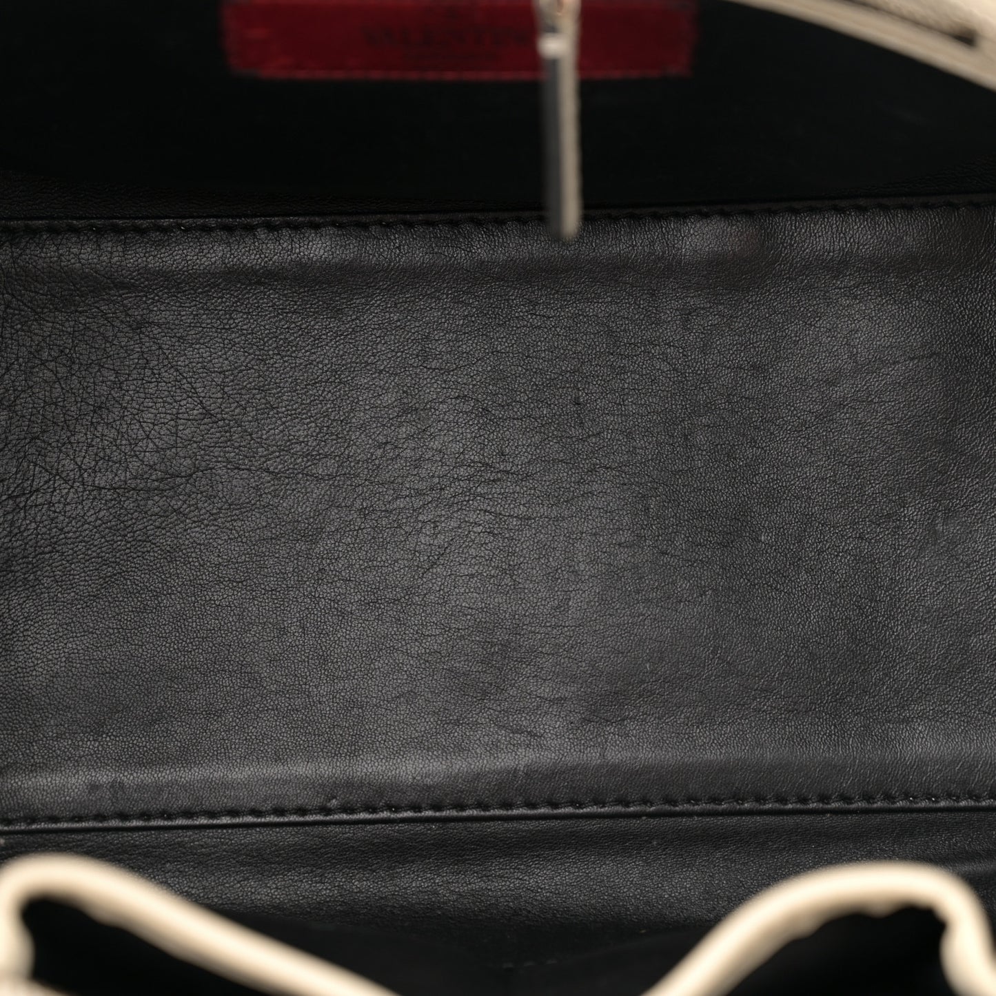 Vitello Bi-Color Small Rockstud Double Handle Tote Ivory Black