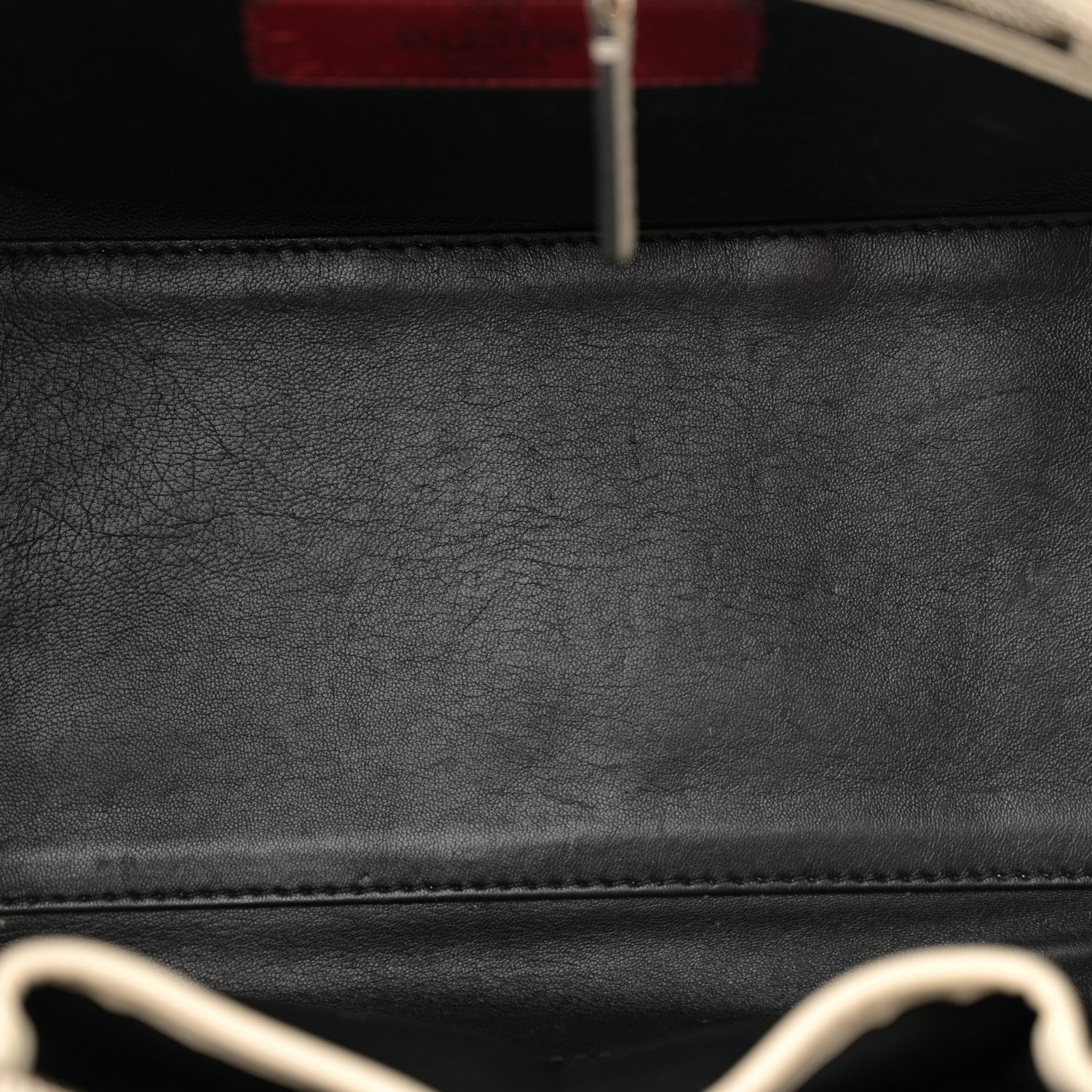 Valentino Garavani Vitello Bi-Color Small Rockstud Double Handle Tote Ivory Black 5 of 15