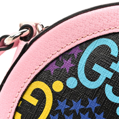 Gucci GG Supreme Monogram Psychedelic Round Shoulder Bag Black Multicolor Sugar Pink 11 of 12
