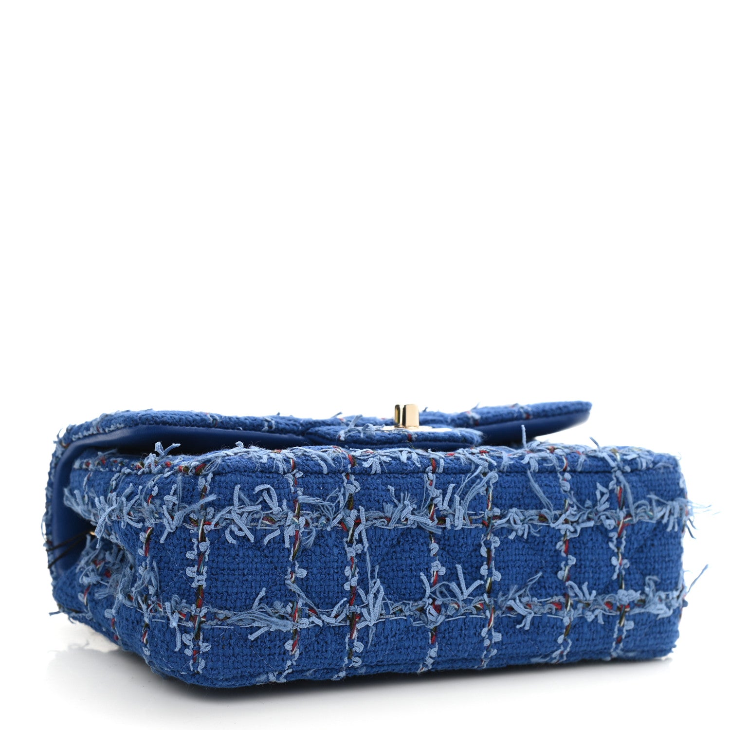 Chanel Tweed Quilted Mini Rectangular Flap Blue Multicolor 4 of 10