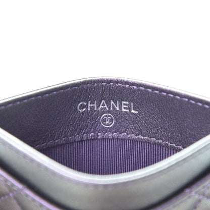 Chanel Iridescent Lambskin Quilted Card Holder Purple 6 of 8