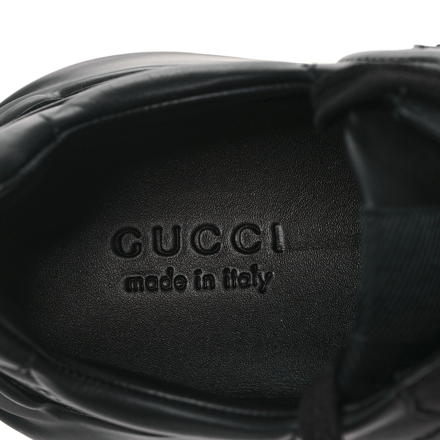 Gucci Dali Soft Calfskin Cut Out Interlocking G Womens Rhyton Sneakers 8.5 Black Ivoire 7 of 9