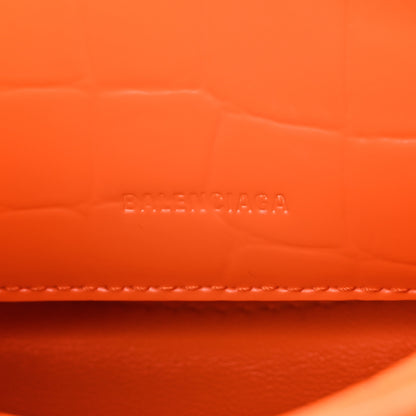 Balenciaga Semi Shiny Calfskin Crocodile Embossed Neo Classic Silver Hardware Nano City Crossbody Orange 6 of 10